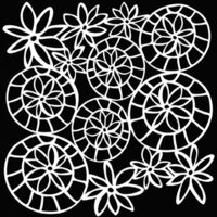 The Crafter's Workshop - 12 x 12 Doodling Templates - Striped Flower Circle