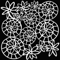 The Crafter's Workshop - 6 x 6 Doodling Templates - Mini Striped Flower Circle