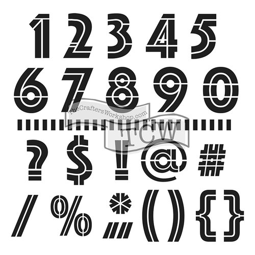 The Crafters Workshop - 12 x 12 Doodling Templates - Art Deco Numbers and More