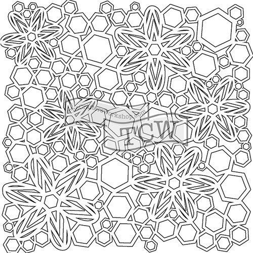 The Crafters Workshop - 6 x 6 Doodling Templates - Mini Hex Flowers