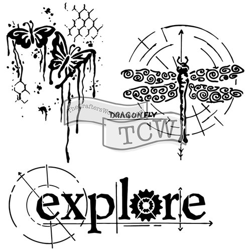The Crafters Workshop - 12 x 12 Doodling Templates - Winged Exploration