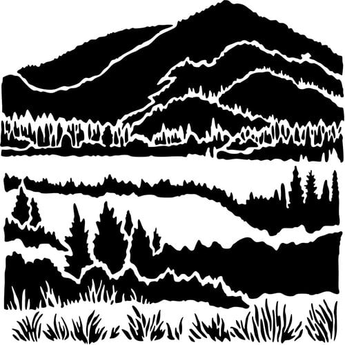 The Crafter's Workshop - 6 x 6 Stencils - Mini Mountain View