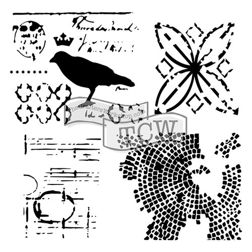 The Crafters Workshop - 6 x 6 Doodling Templates - Mini Raven Mosaic