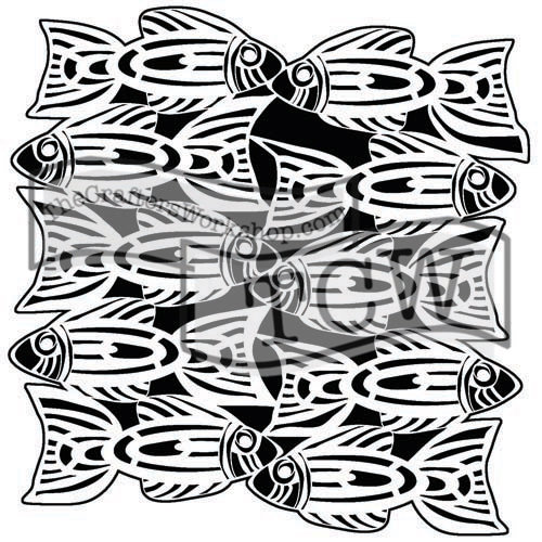 The Crafters Workshop - 12 x 12 Doodling Templates - Tribal Fish