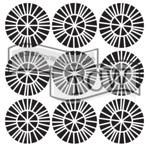 The Crafters Workshop - 12 x 12 Doodling Templates - Spikey Wheels