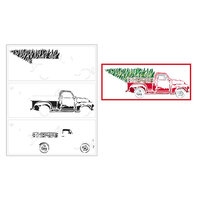 The Crafter's Workshop - 3 in 1 Layering Stencils - 8.5 x 11 Sheet - Slimline - Christmas Truck