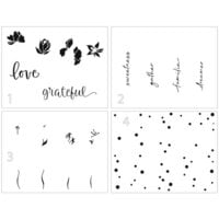 The Crafter's Workshop - 4-in-1 Layering Stencils - 8.5 x 11 Sheet - A2 Word Flowers