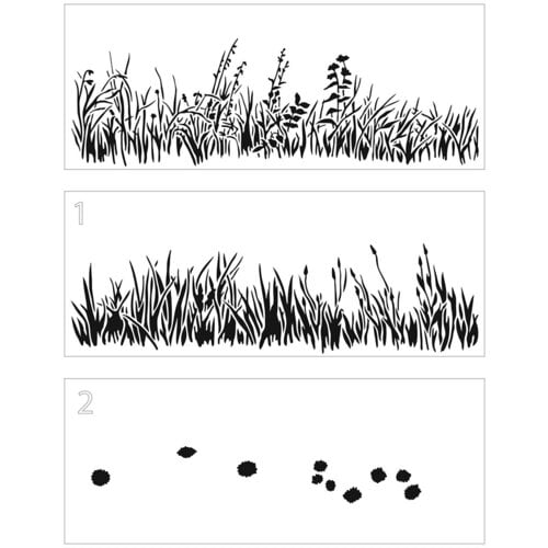 The Crafter's Workshop - Stencils - Slimline - Layered Grasses