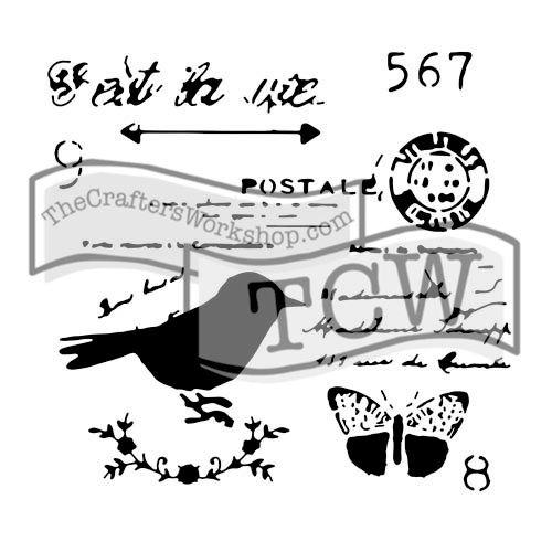 The Crafters Workshop - 6 x 6 Doodling Templates - Mini Chickadee Post