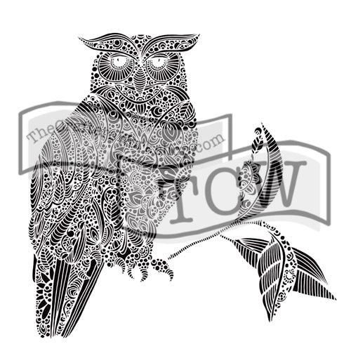 The Crafters Workshop - 12 x 12 Doodling Templates - Wise Owl