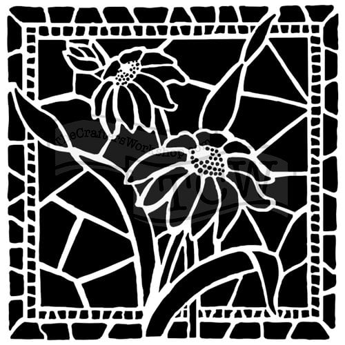 The Crafters Workshop - 6 x 6 Doodling Templates - Stained Glass Daisies
