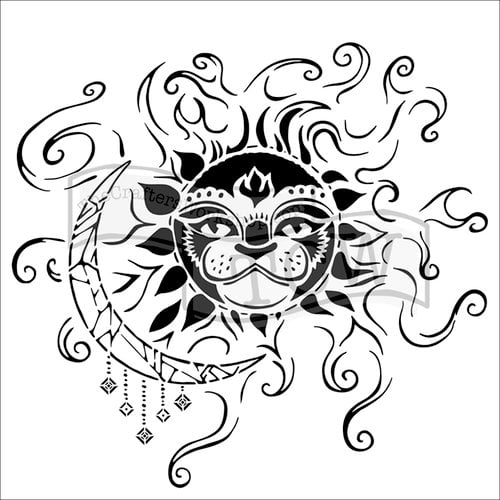 The Crafter's Workshop - 12 x 12 Doodling Templates - Sun and Moon