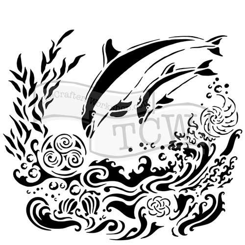 The Crafter's Workshop - 12 x 12 Doodling Templates - Dolphins