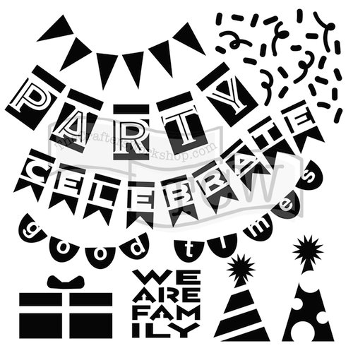 The Crafters Workshop - 6 x 6 Doodling Templates - Party Banners