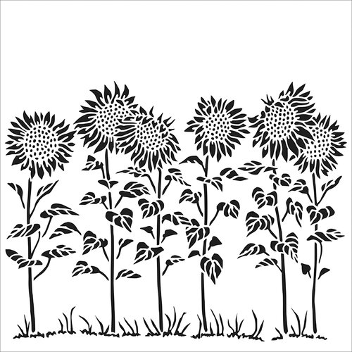 The Crafter's Workshop - 12 x 12 Stencils - Sunflower Meadow