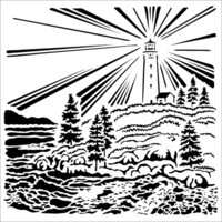 The Crafter's Workshop - 12 x 12 Stencil - Lighthouse