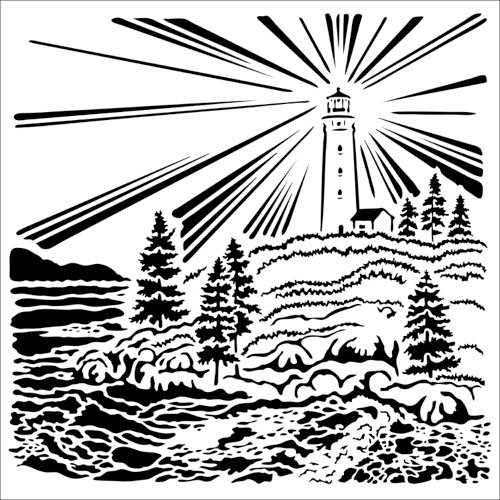 The Crafter's Workshop - 6 x 6 Stencils - Lighthouse