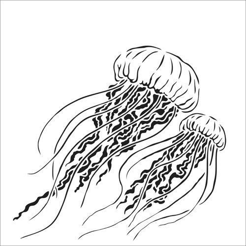 The Crafter's Workshop - 6 x 6 Stencils - Jellyfish