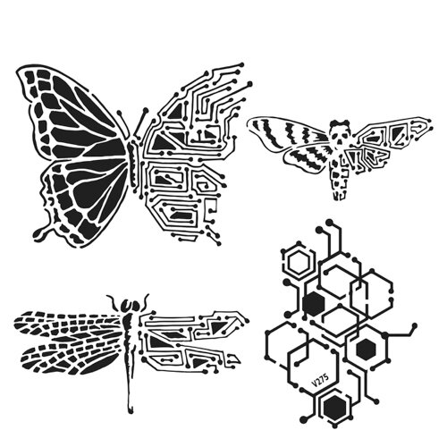 The Crafter's Workshop - 6 x 6 Stencils - Nature's Circuitry