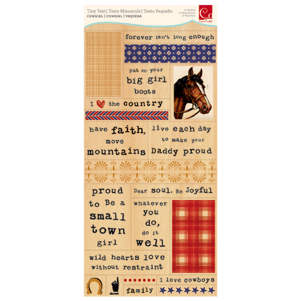 Cosmo Cricket - Cardstock Stickers - Tiny Text - Cowgirl