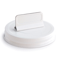 Cosmo Cricket - Show Toppers - White Mason Jar Lid with White Clip