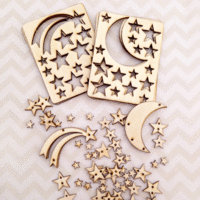 Cosmo Cricket - Wood Charms - Stars