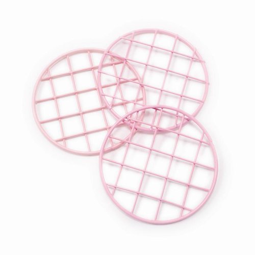 Cosmo Cricket - Show Toppers - Mason Jar Grid Lids - Pink - 3 Pack