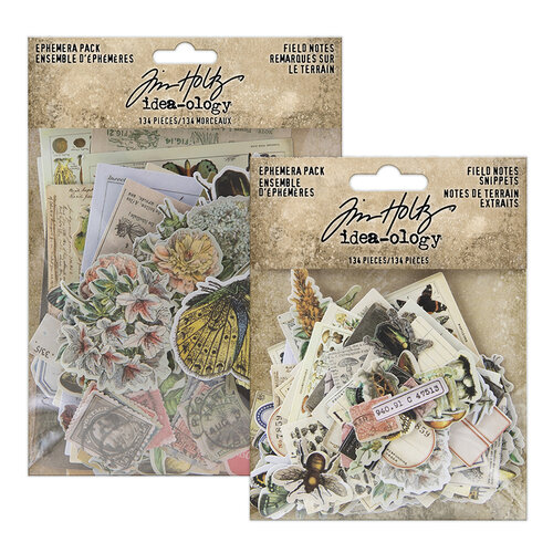 Idea-ology - Tim Holtz - Ephemera Pack and Ephemera Snippets - Field Notes Bundle