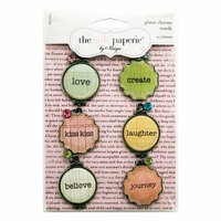 Advantus - The Girls Paperie - Paper Girl Collection - Metal Glitter Charms - Words, CLEARANCE