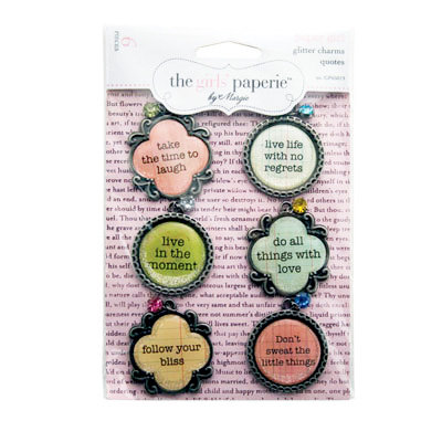 Advantus - The Girls Paperie - Paper Girl Collection - Metal Glitter Charms - Quotes, CLEARANCE