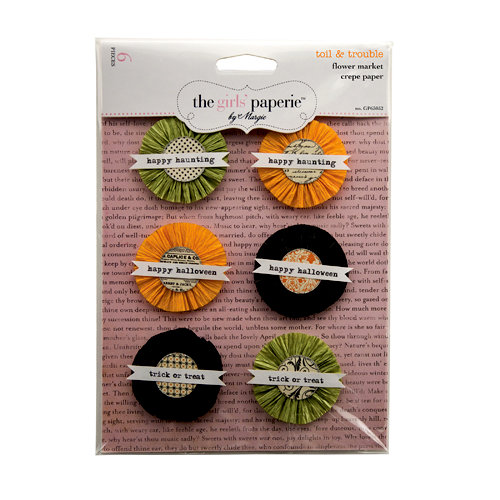 The Girls Paperie - Toil and Trouble Collection - Halloween - Crepe Paper Flowers with Glitter Accents