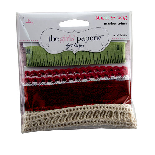 The Girls Paperie - Tinsel and Twig Collection - Christmas - Ribbon Trims - Market