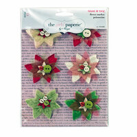 The Girls Paperie - Tinsel and Twig Collection - Christmas - Velvet Flowers - Poinsettias