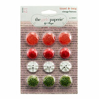 The Girls Paperie - Tinsel and Twig Collection - Christmas - Vintage Buttons