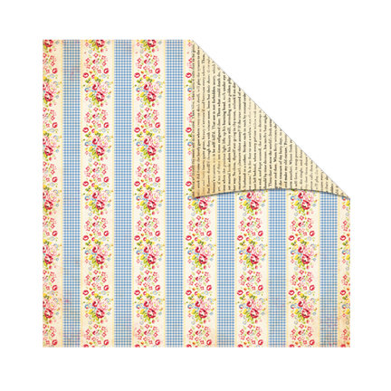 The Girls Paperie - Kitch Collection - 12 x 12 Double Sided Paper - Gingham Stripe, BRAND NEW