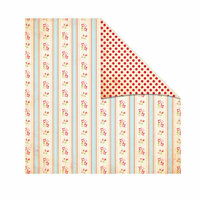 The Girls Paperie - Kitch Collection - 12 x 12 Double Sided Paper - Geranium Stripe, BRAND NEW