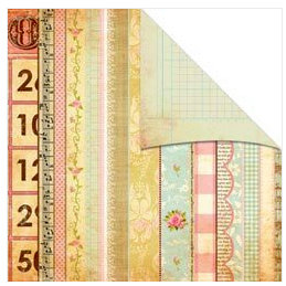 The Girls Paperie - Vintage Whimsy Collection - 12 x 12 Double Sided Paper - Bits and Pieces, BRAND NEW