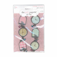 The Girls Paperie - Vintage Whimsy Collection - Metal Charms with Glitter Accents, BRAND NEW