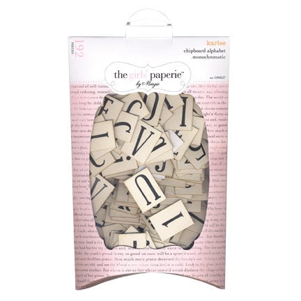 The Girls Paperie - Mix and Match Collection - Chipboard Alphabet - Typewriter Keys - Karlee