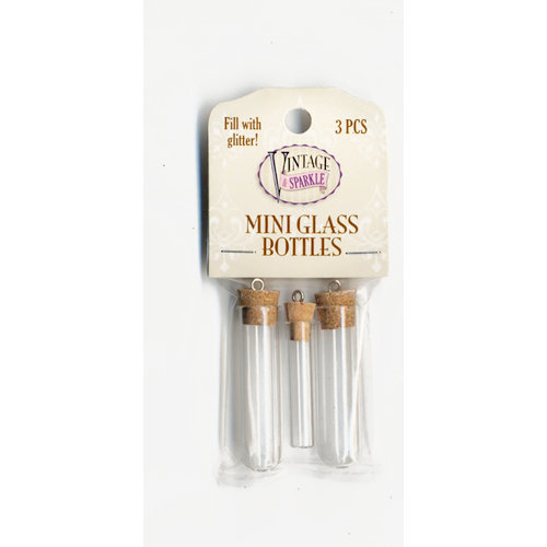 Advantus - Sulyn Industries - Vintage and Sparkle Glitter - Mini Glass Bottles - Large - 3 Pack