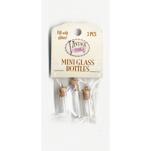 Advantus - Sulyn Industries - Vintage and Sparkle Glitter - Mini Glass Bottles - Small - 3 Pack