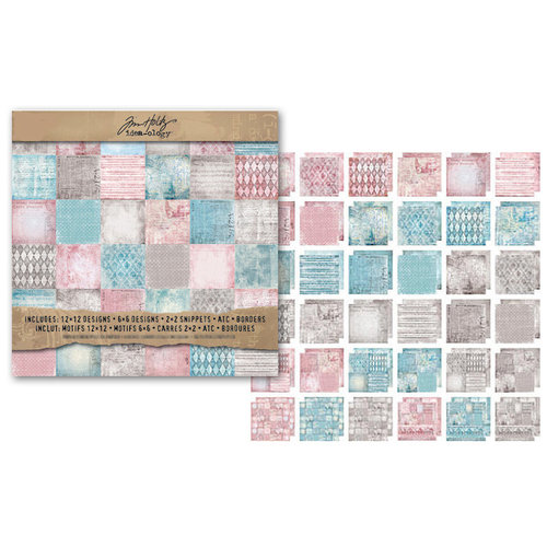 Advantus - Tim Holtz - Idea-ology Collection - 12 x 12 Paper Stash - Vintage Shabby