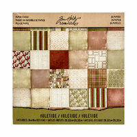 Advantus - Tim Holtz - Idea-ology Collection - Christmas - 8 x 8 Mini Paper Stash - Yuletide