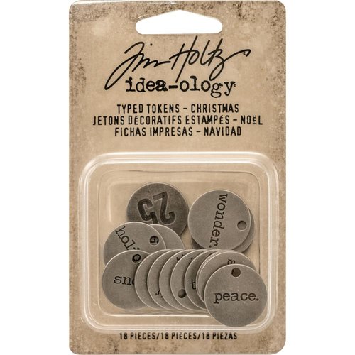 Advantus - Tim Holtz - Idea-ology Collection - Typed Tokens - Christmas