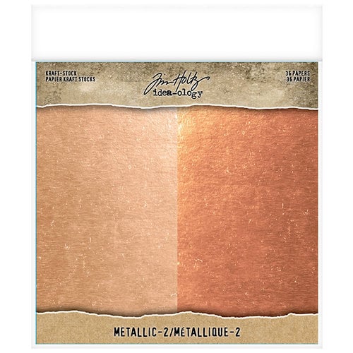 Idea-ology - Tim Holtz - 8 x 8 Kraft Stock - Metallic - 2