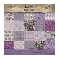Idea-ology - Tim Holtz - Palette Collection - 12 x 12 Paper Pack - Purple