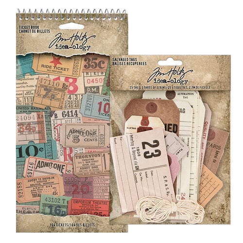 Idea-ology - Tim Holtz - Salvaged Tags and Ticket Book Bundle