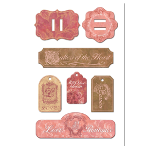 Creative Imaginations - Sonnets Romance Collection - Love Chipboard, CLEARANCE