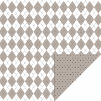 Creative Imaginations - Art Warehouse - Double Sided Patterned Paper - Taupe Argyle, CLEARANCE