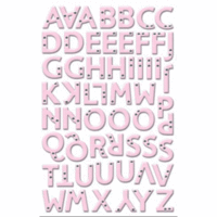 Creative Imaginations Epoxy Alphabet Stickers - Art Warehouse by Danelle Johnson - Pink Rhinestone, CLEARANCE